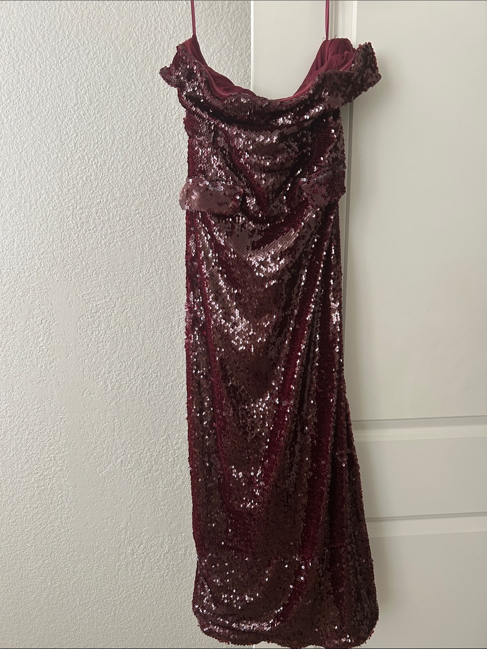 Burgundy sequin midi